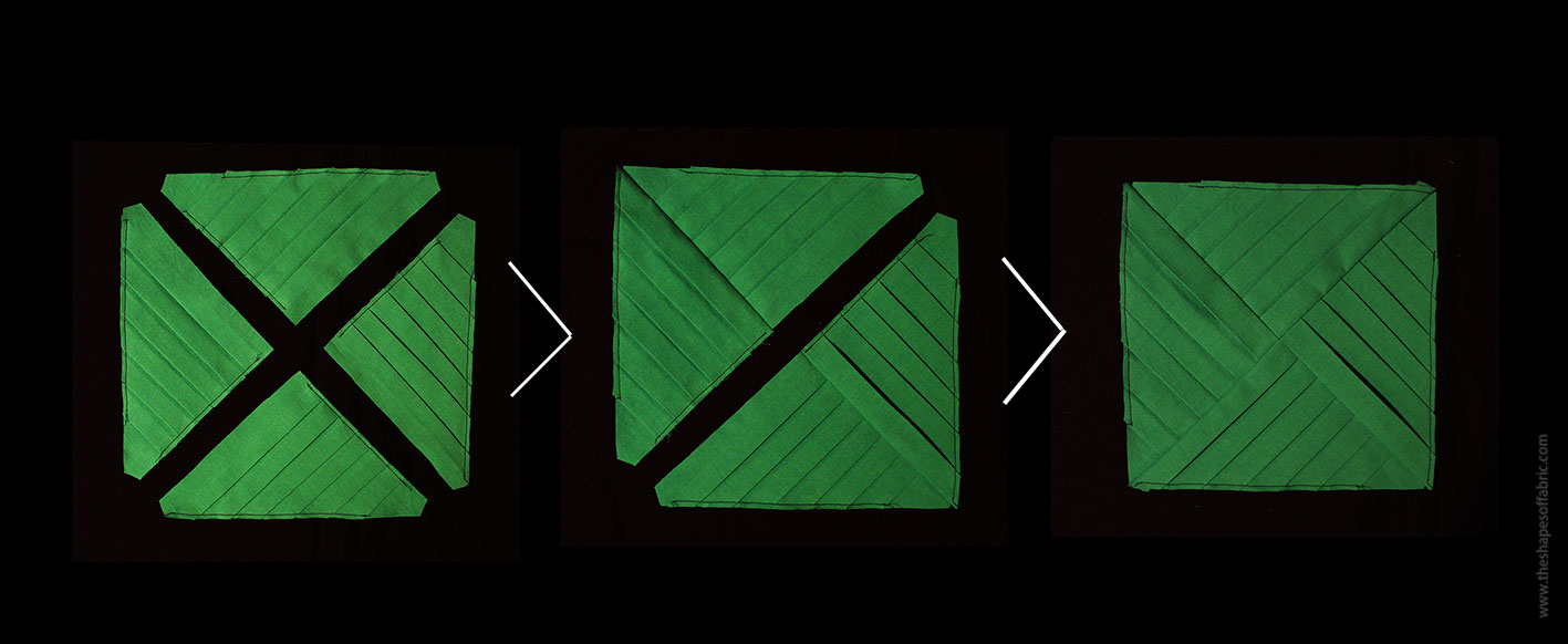 putting together the pleated motif