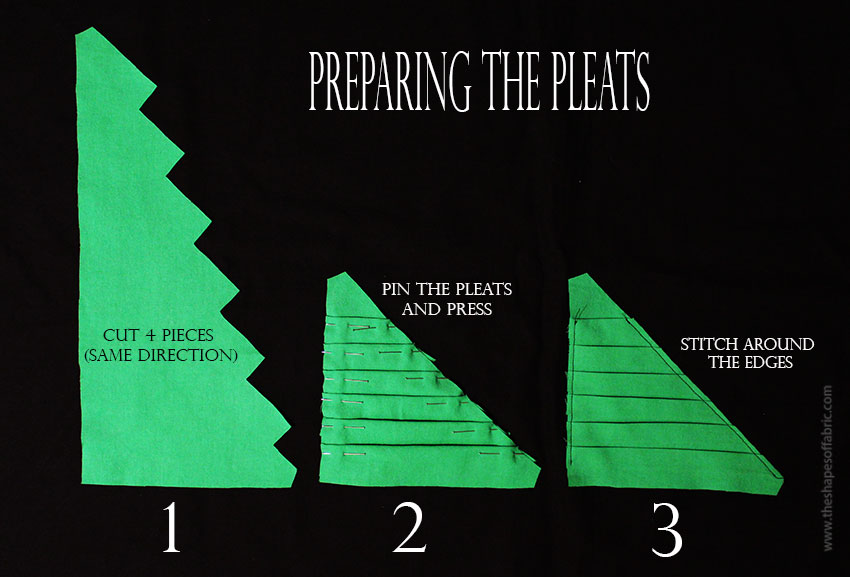 preparing the pleats