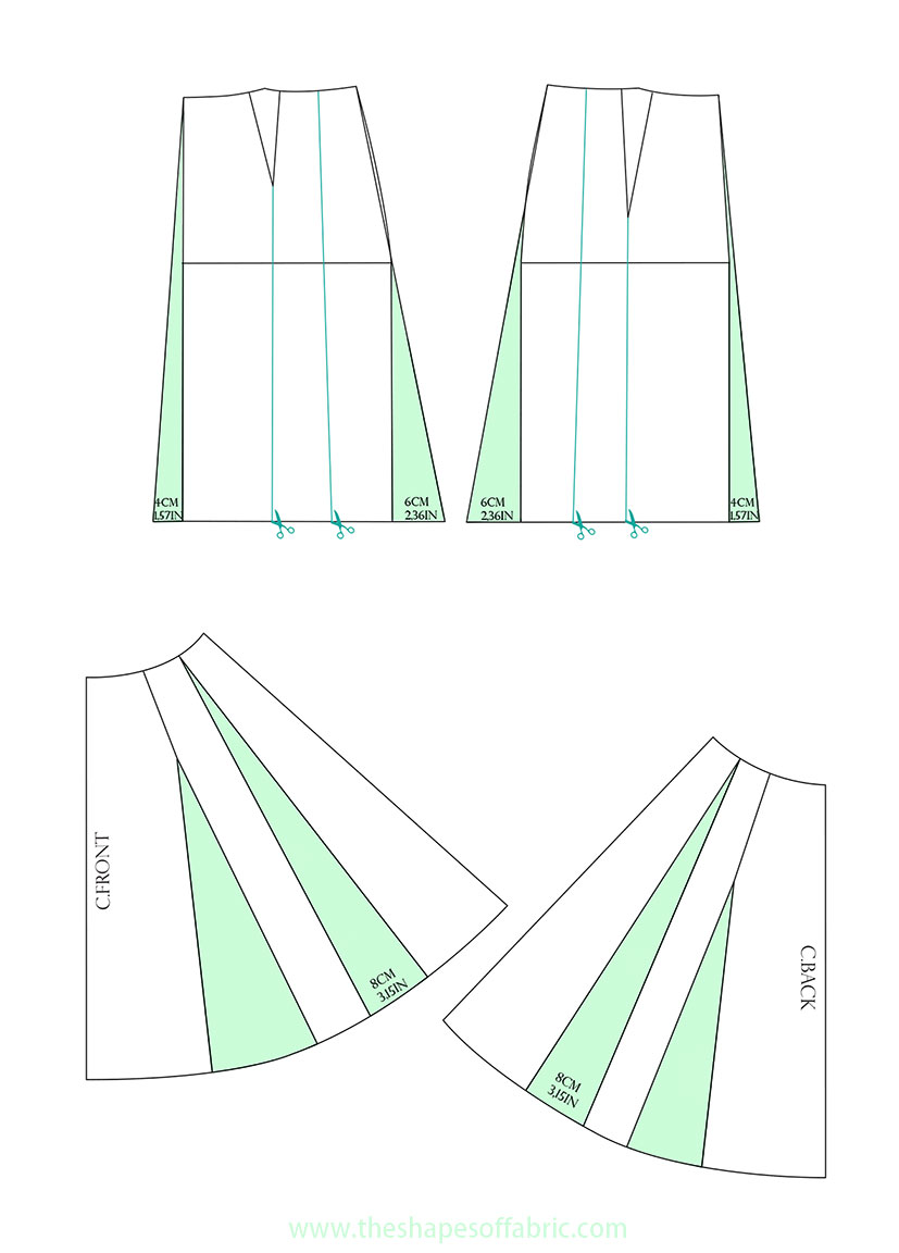 Discover how to draft flared and pleated skirts - The Shapes of Fabric