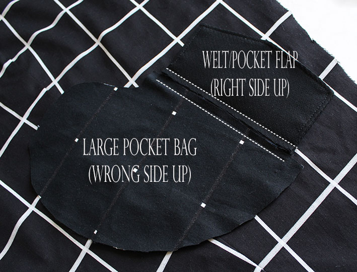 sewing a coat pocket