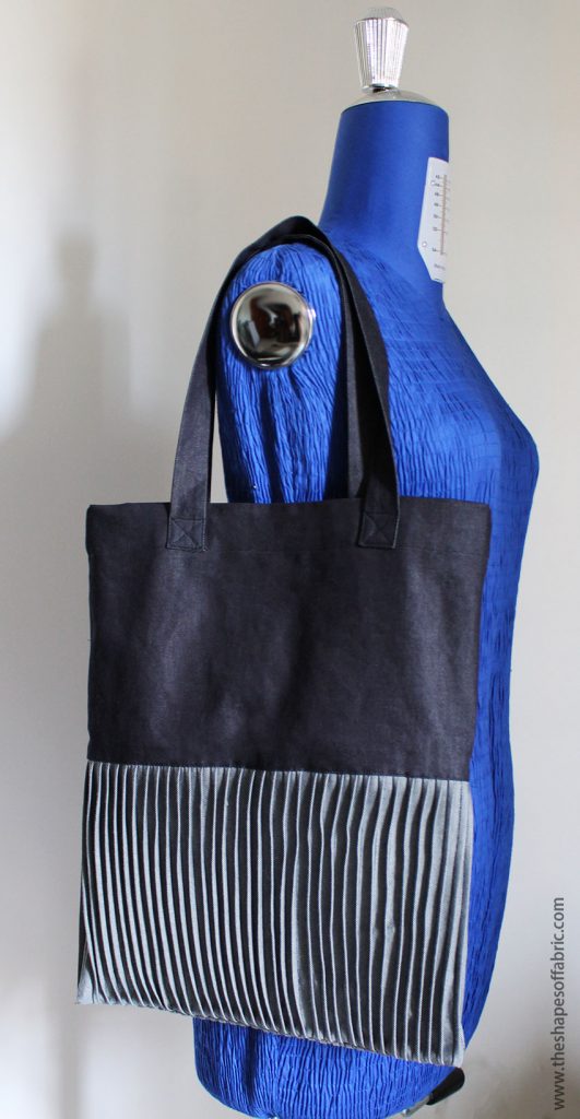 tote bag with decorative tucks