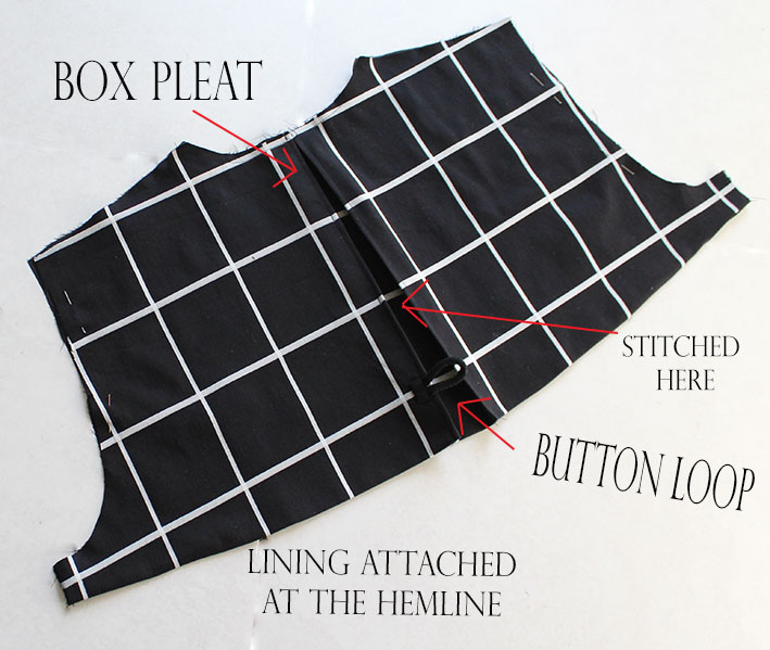 sewing trench back flap