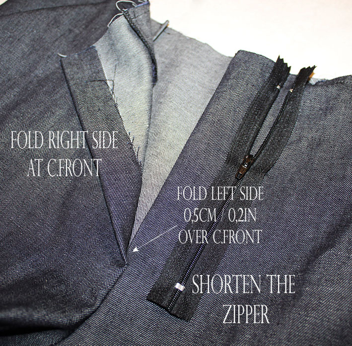 sewing fly front zipper: the starting point