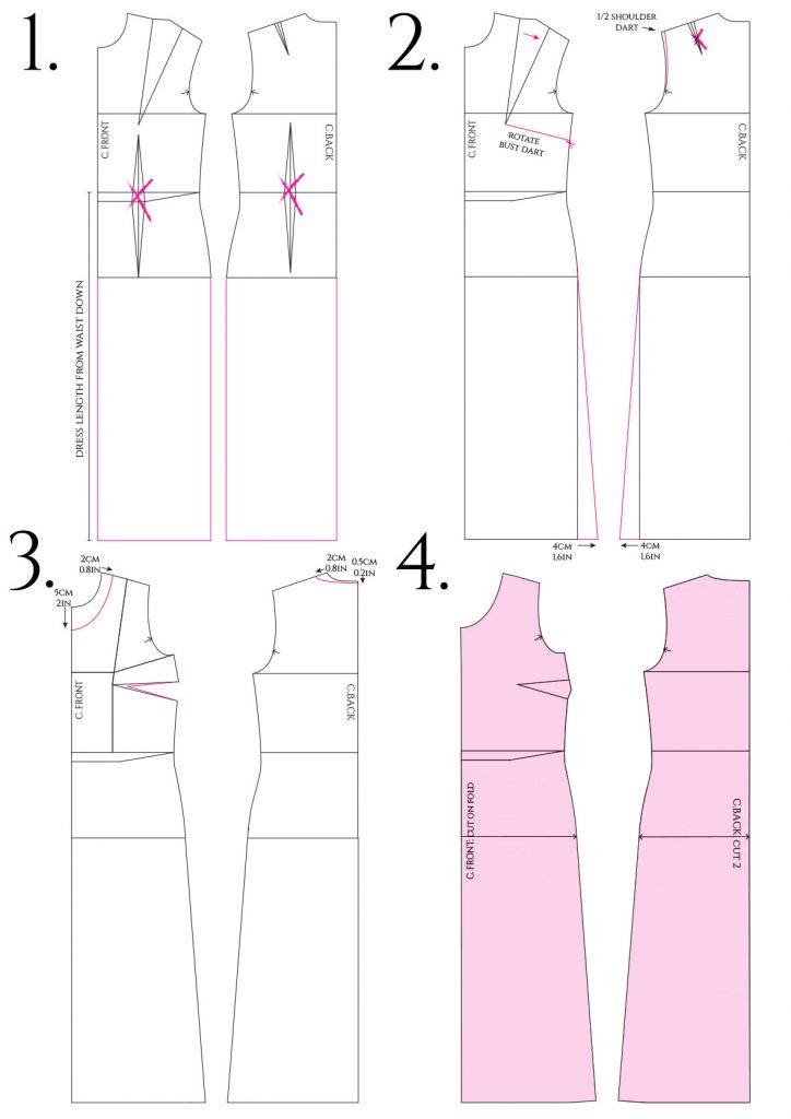 a-line dress pattern draft