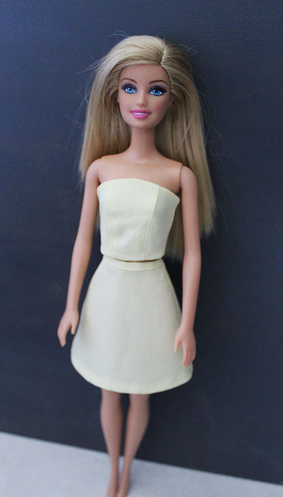 DIY Barbie strapless top and skirt