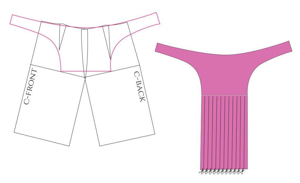 Jem and the Holograms fringed belt pattern