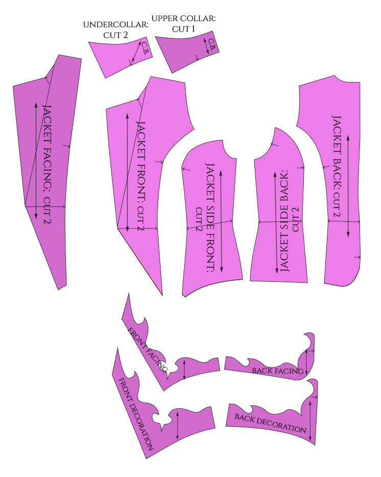 Jem and the Holograms jacket pattern draft