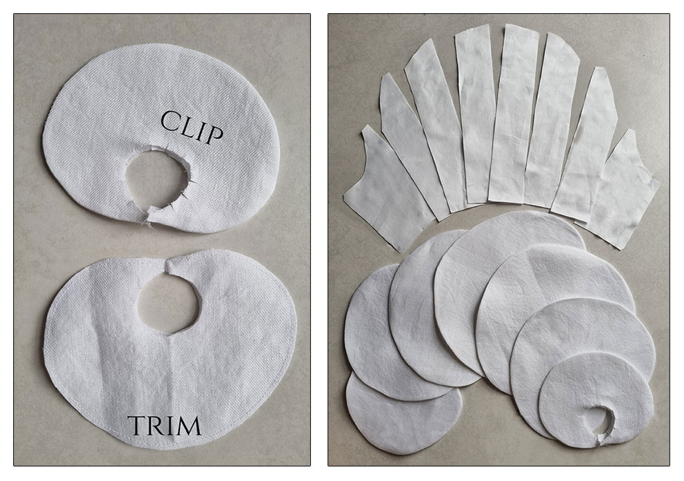 How to sew the circular flounces.