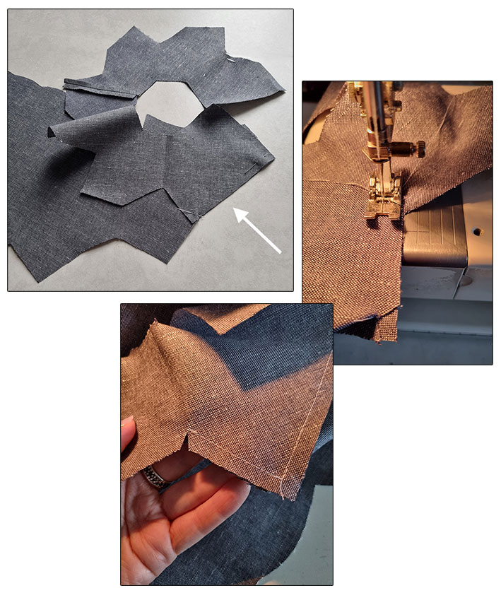 How to sew the corners and clip the angles.