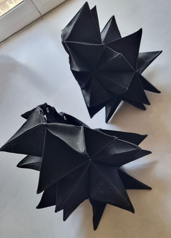 The detachable polyhedron sleeves ready.