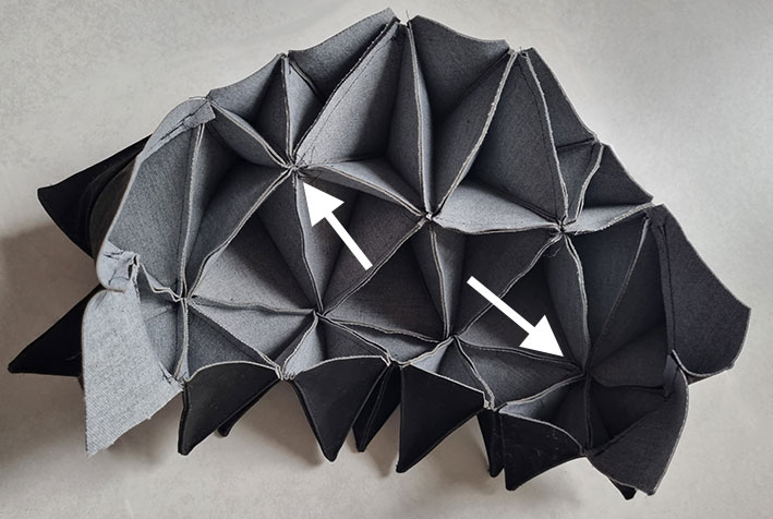 The underside of the polyhedron sleeve.