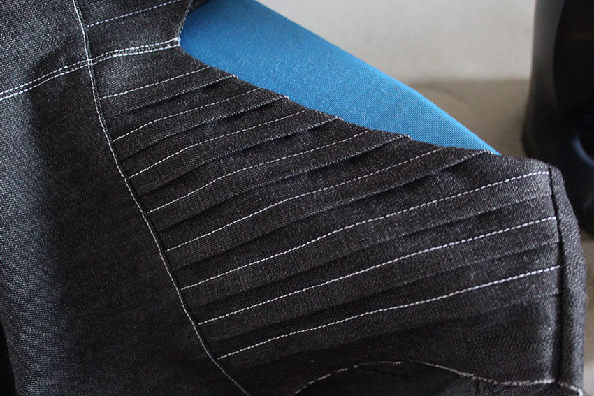 TAUKO Echo dress yoke detail with tucks.