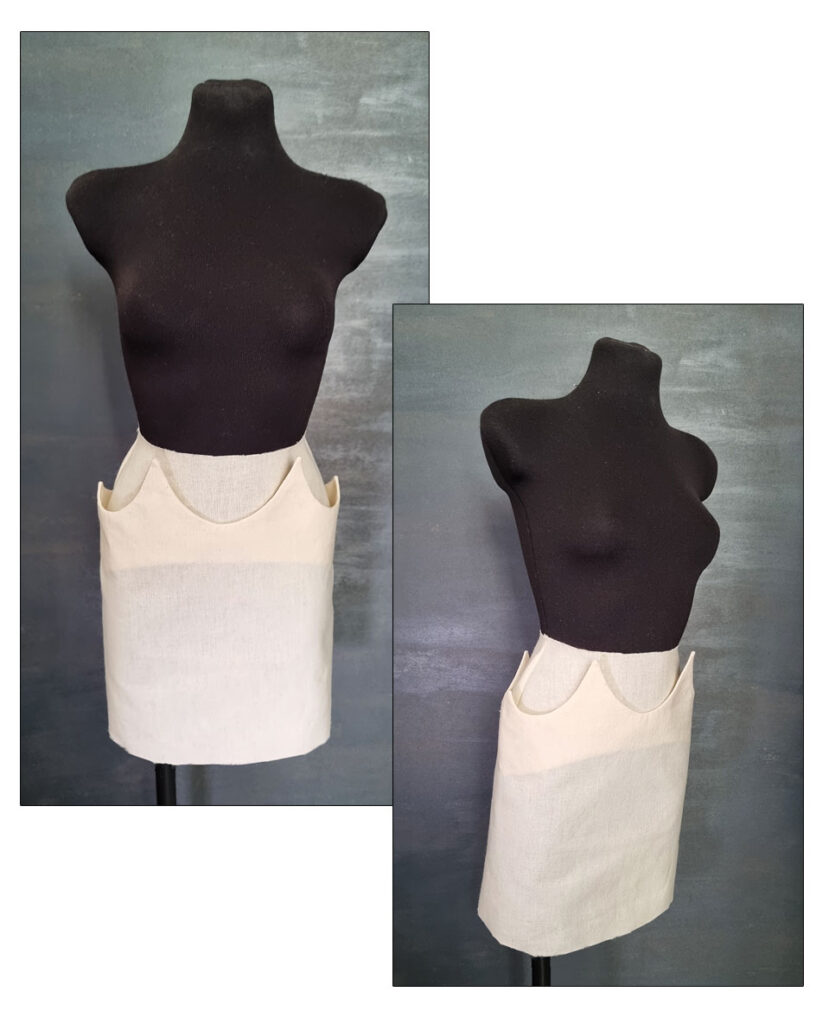 The deppari skirt on a mannequin.