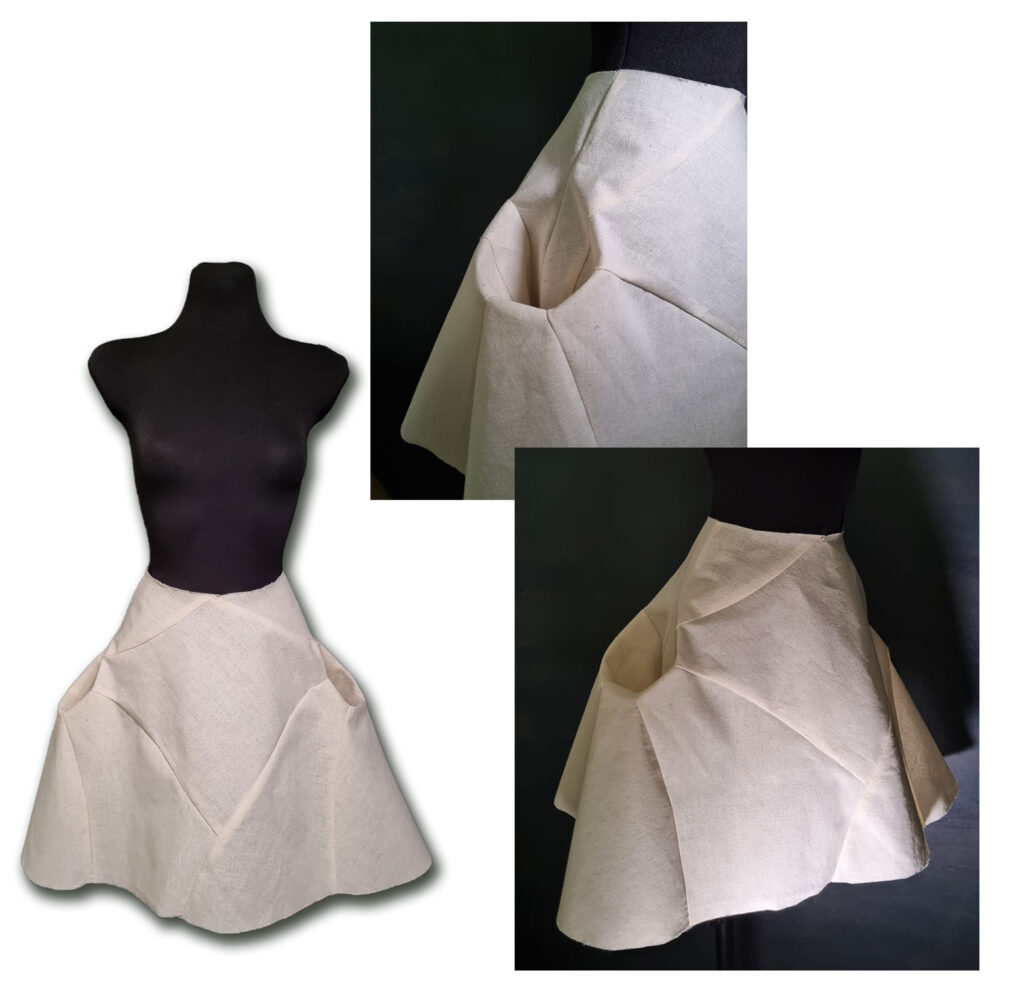 Otoshiana, or drop hole skirt on mannequin.