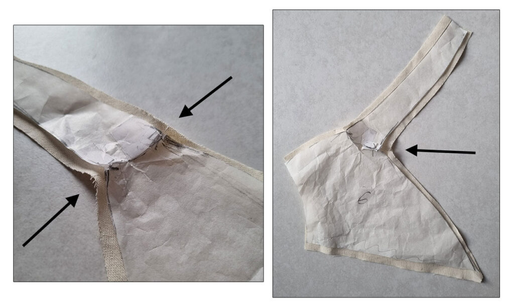 Easing the fabric.
