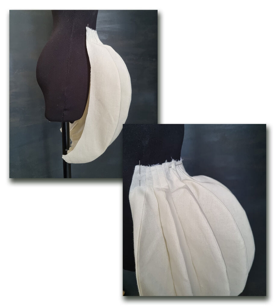 Two pictures showing the issues with accordion skirts.