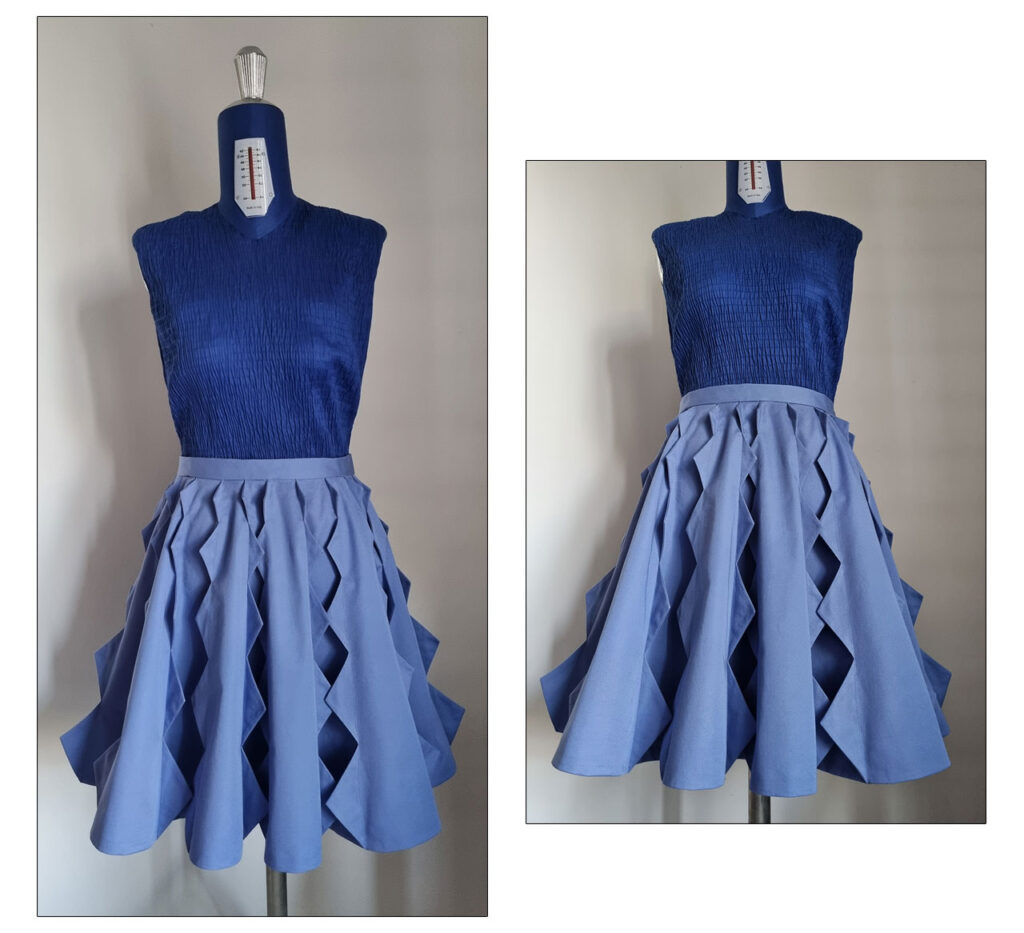 The skirt on a mannequin.