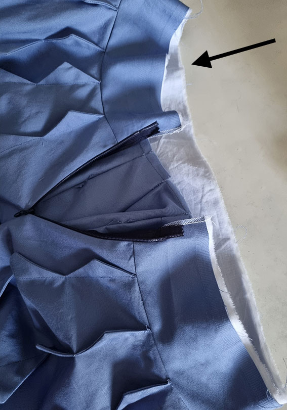 Where to attach the lining.