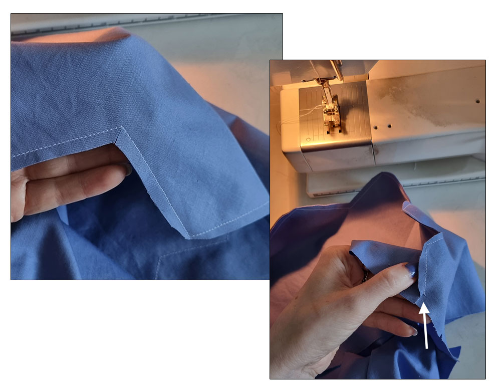 How to trim the seam allowance.