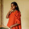 Model wearing the Calendula blouse. Photo by Laura Oja.