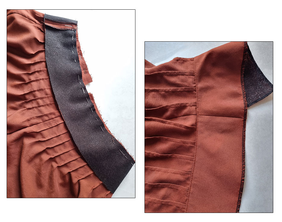 Attaching the waist facing