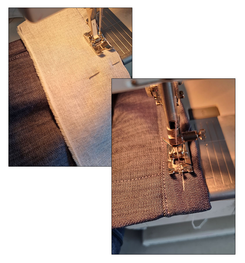 Attaching the waistband and sewing the buttonhole