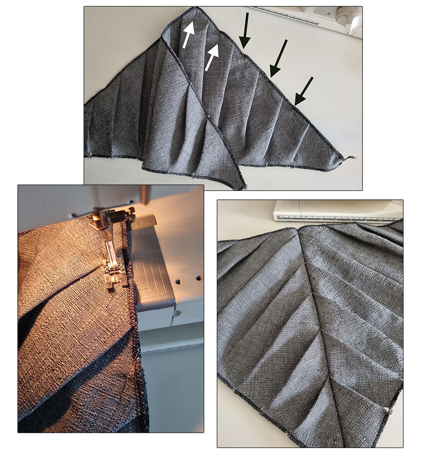 Pinning and sewing the pairs.