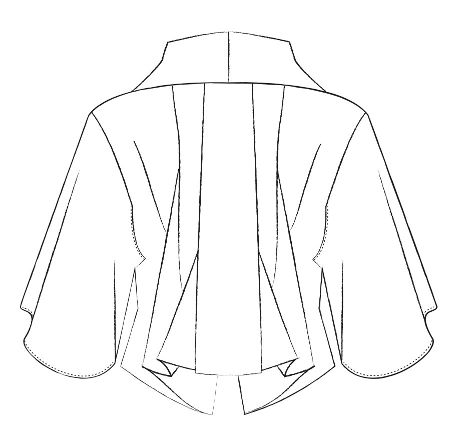 McQueen origami jacket back flat drawing